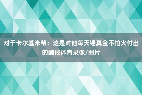 对于卡尔基米希：这是对他每天锤真金不怕火付出的酬报体育录像/图片