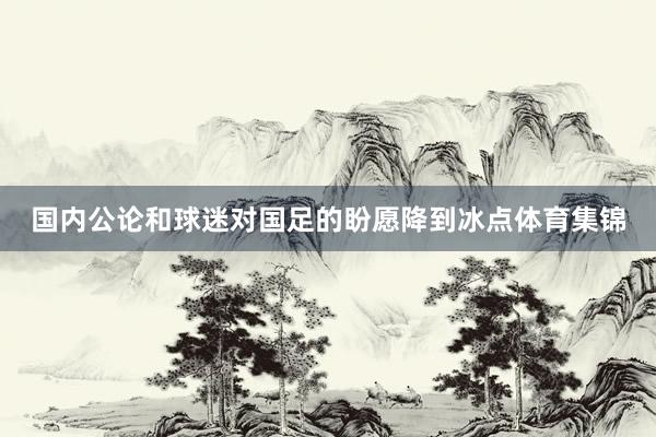 国内公论和球迷对国足的盼愿降到冰点体育集锦