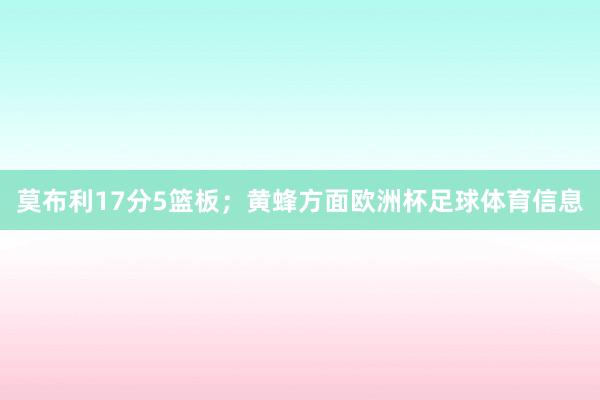 莫布利17分5篮板；黄蜂方面欧洲杯足球体育信息