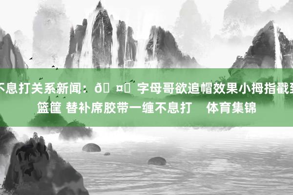 不息打关系新闻：🤕字母哥欲追帽效果小拇指戳到篮筐 替补席胶带一缠不息打    体育集锦