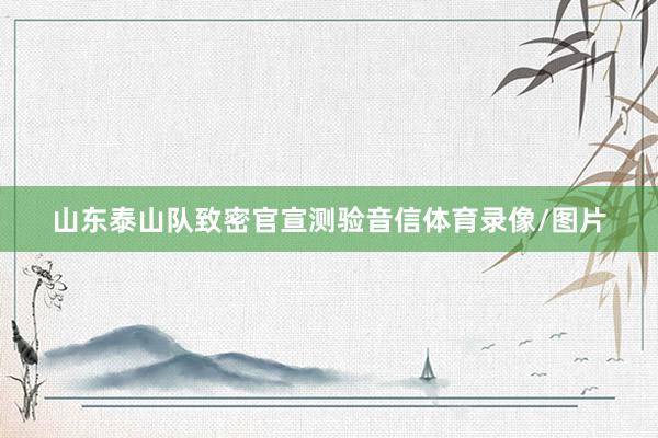 山东泰山队致密官宣测验音信体育录像/图片