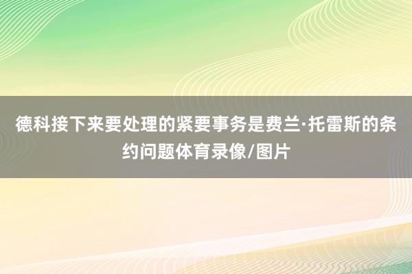 德科接下来要处理的紧要事务是费兰·托雷斯的条约问题体育录像/图片