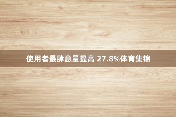 使用者最肆意量提高 27.8%体育集锦