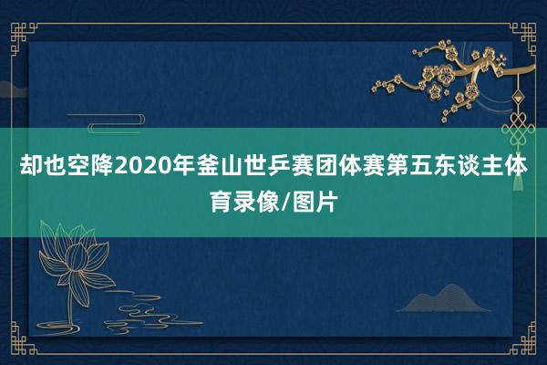 却也空降2020年釜山世乒赛团体赛第五东谈主体育录像/图片