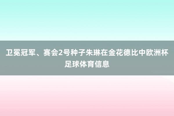 卫冕冠军、赛会2号种子朱琳在金花德比中欧洲杯足球体育信息