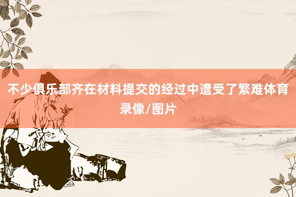 不少俱乐部齐在材料提交的经过中遭受了繁难体育录像/图片