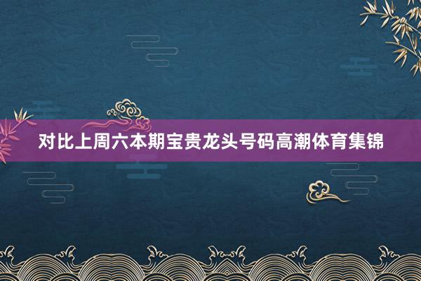 对比上周六本期宝贵龙头号码高潮体育集锦