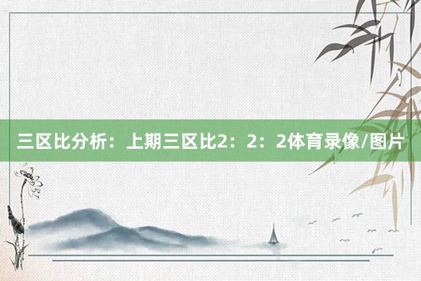 三区比分析：　　上期三区比2：2：2体育录像/图片
