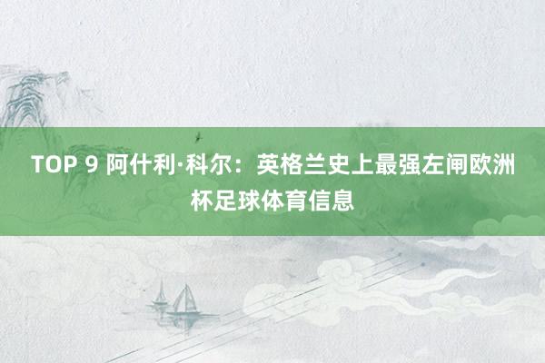 TOP 9 阿什利·科尔：英格兰史上最强左闸欧洲杯足球体育信息