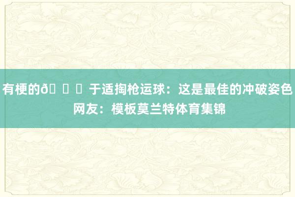 有梗的😂于适掏枪运球：这是最佳的冲破姿色 网友：模板莫兰特体育集锦