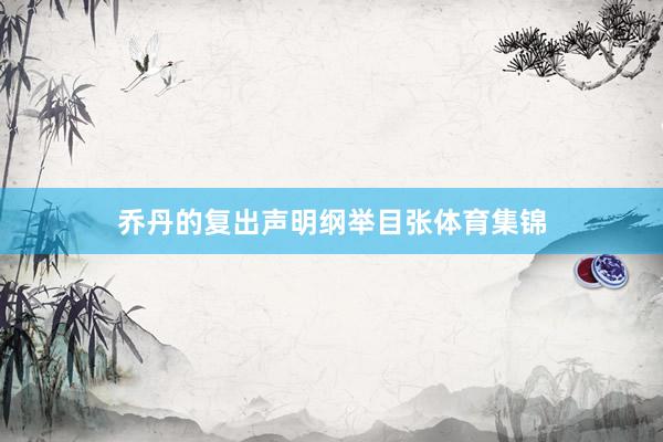 乔丹的复出声明纲举目张体育集锦