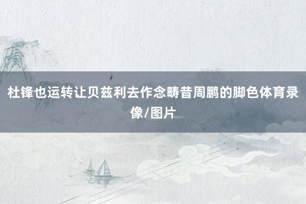 杜锋也运转让贝兹利去作念畴昔周鹏的脚色体育录像/图片