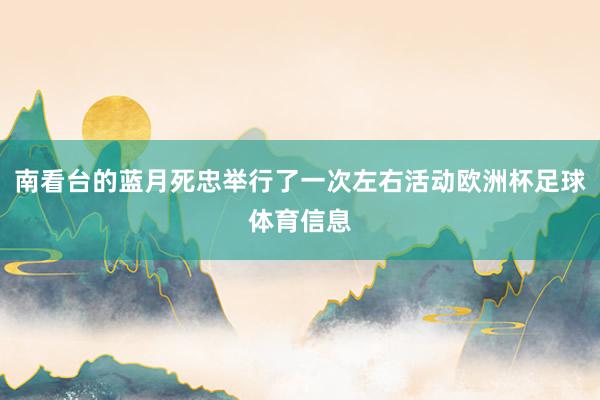 南看台的蓝月死忠举行了一次左右活动欧洲杯足球体育信息