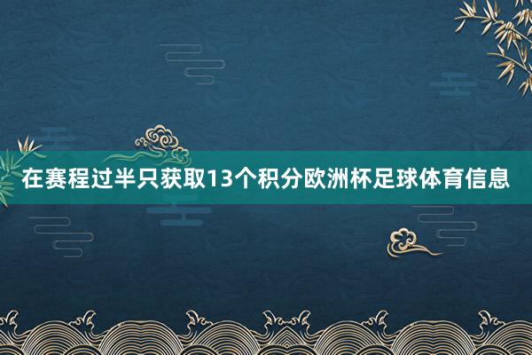 在赛程过半只获取13个积分欧洲杯足球体育信息