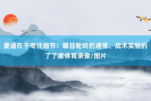 要道在于专注细节：瞩目轮转的通常、战术实验的了了度体育录像/图片