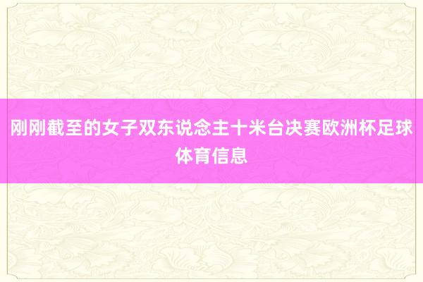 刚刚截至的女子双东说念主十米台决赛欧洲杯足球体育信息