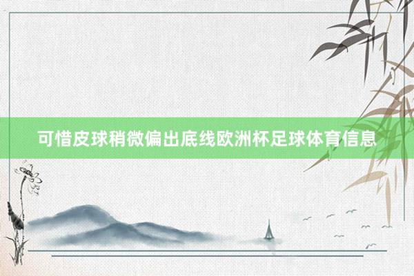 可惜皮球稍微偏出底线欧洲杯足球体育信息